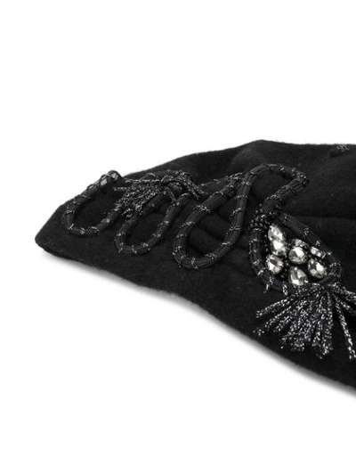 Shop Le Chapeau Crystal And Tessel Embellished Beanie - Black