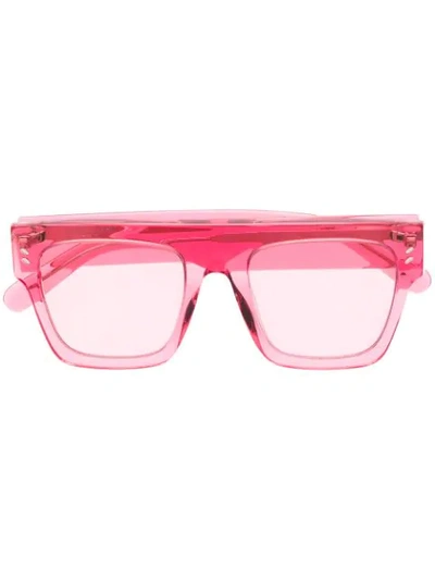 Shop Stella Mccartney Clear Framed Sunglasses In Rosa