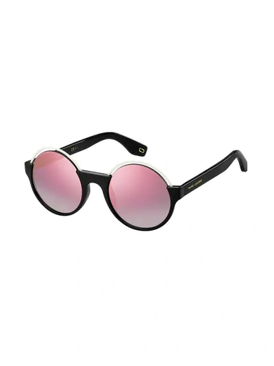 Shop Marc Jacobs Contrast Round Sunglasses In Black