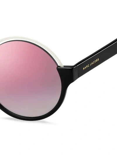 Shop Marc Jacobs Contrast Round Sunglasses In Black