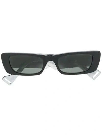 Shop Gucci Rectangular Interlocking G Sunglasses In 001 Black