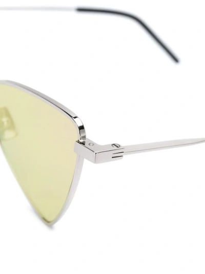 Shop Saint Laurent New Wave Sl 303 Jerry Sunglasses In Silver
