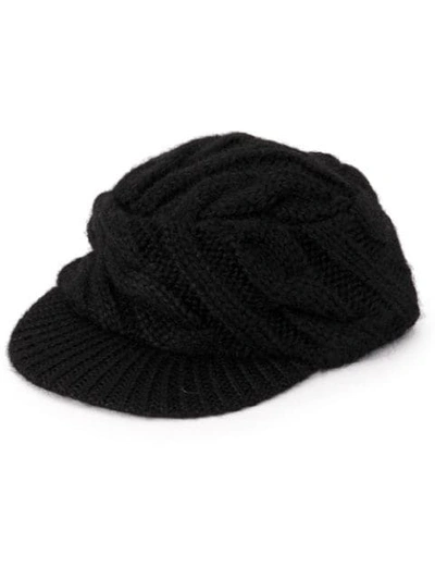 Shop Yohji Yamamoto Wide Knitted Cap - Black