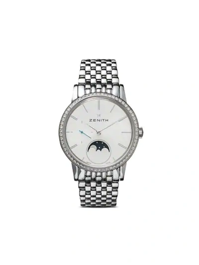 Shop Zenith Elite Lady Moonphase 33mm In M2330 Silver Toned B Steel