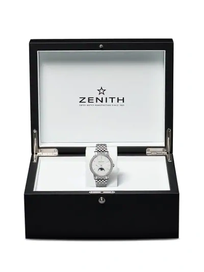 Shop Zenith Elite Lady Moonphase 33mm In M2330 Silver Toned B Steel