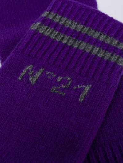 Shop N°21 Long Logo Gloves In 7877 Purple