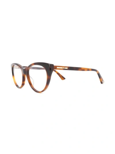 Shop Mcq By Alexander Mcqueen Cat Eye Glasses In Brown