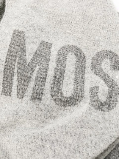 Shop Moschino Logo Scarf - Grey