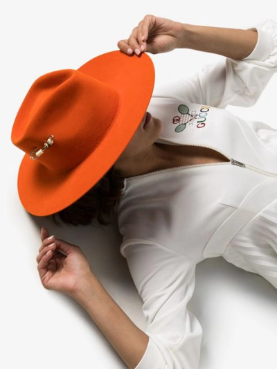 Shop Nick Fouquet Dunbar Fedora Hat In Orange
