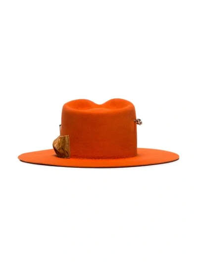 Shop Nick Fouquet Dunbar Fedora Hat In Orange