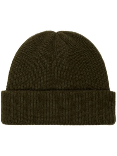 Shop The Elder Statesman Cashmere Knitted Hat In Green