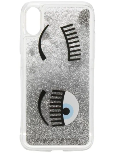 Shop Chiara Ferragni Flirting Iphone X Cover In Silver