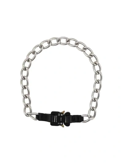 Shop Alyx Buckle Detail Chain Necklace In Black