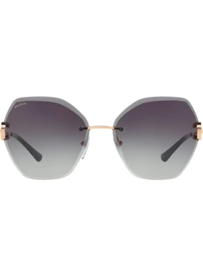 Bulgari Oversized Sunglasses In Metallisch