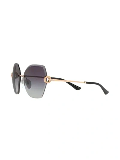Bulgari Oversized Sunglasses In Metallisch