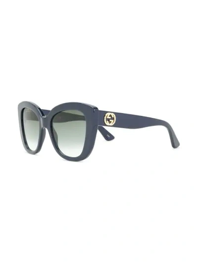 Shop Gucci Cat Eye Sunglasses In Blue