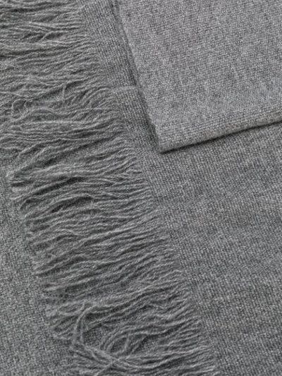 Shop Fabiana Filippi Fringed Design Scarf In Grey