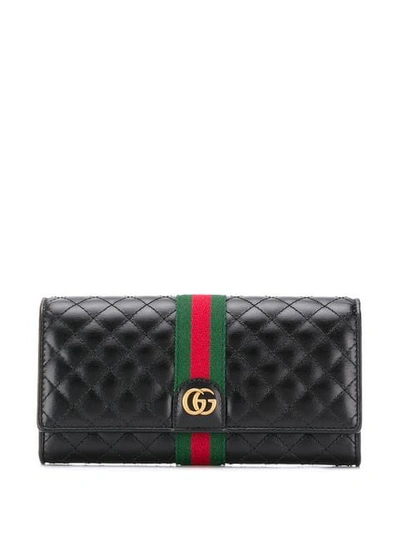 Shop Gucci Quilted Continental Wallet In Black