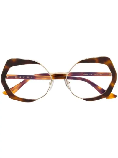 Shop Marni Eyewear Driver Glasses In 219 Tortoise