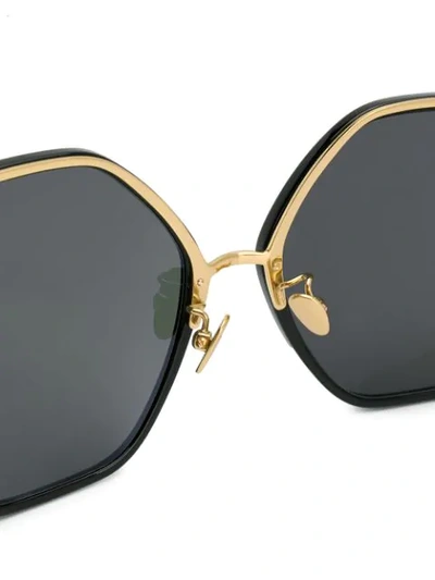 Shop Linda Farrow Lfl901 Octogonal Sunglasses In Black