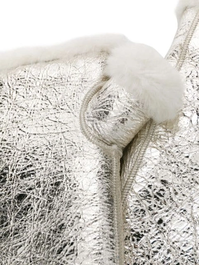 Yves Salomon Metallic Lamb Skin Gloves In Gold