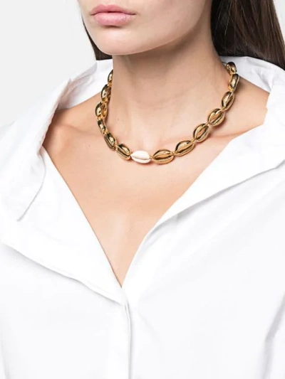 Shop Tohum Concha Puka 30 Necklace In Gold