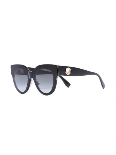 Shop Fendi Black Oversized Logo Sunglasses