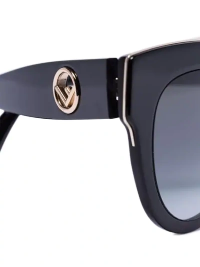 Shop Fendi Black Oversized Logo Sunglasses