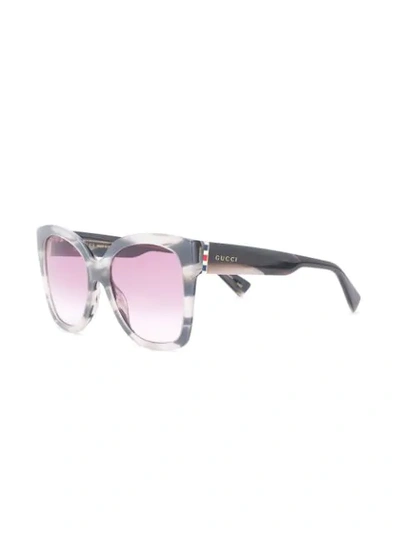 Shop Gucci Oversized Sunglasses In Grey