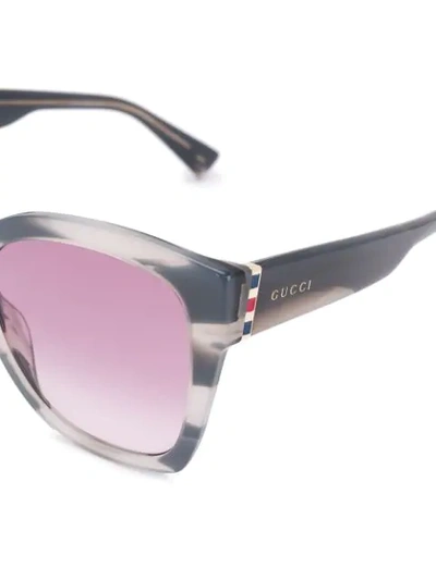 Shop Gucci Oversized Sunglasses In Grey