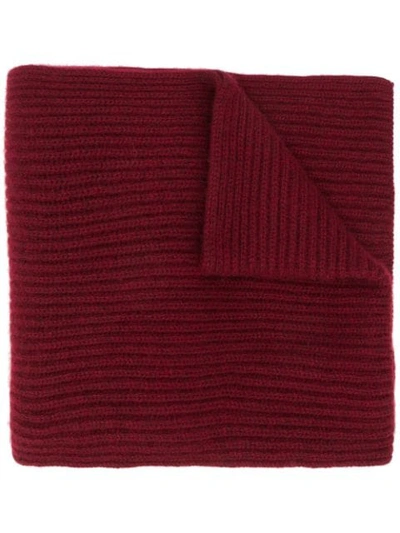 Shop Pringle Of Scotland Ribbed Scarf In Red