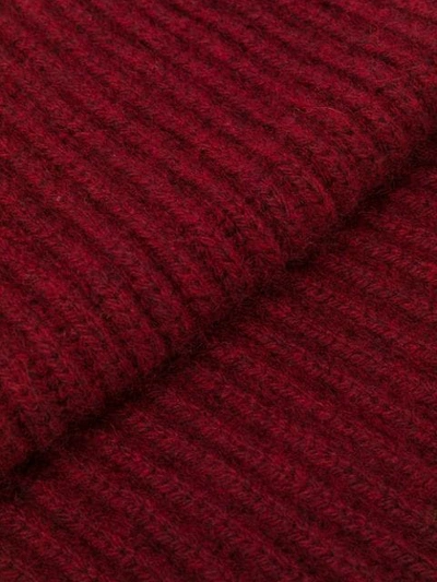 Shop Pringle Of Scotland Ribbed Scarf In Red