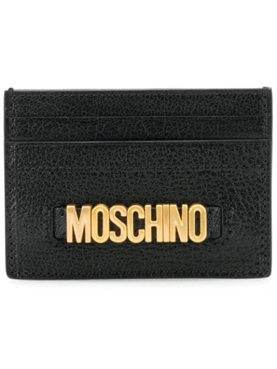 Shop Moschino Logo Plaque Cardholder - Black