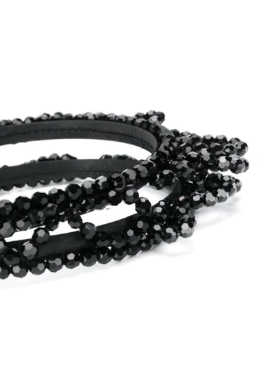 Shop Simone Rocha Crown Style Beaded Headband In Black