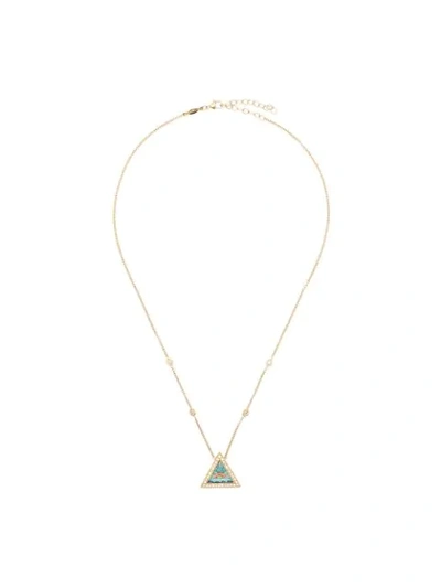 Shop Jacquie Aiche 14kt Gold, Turquoise, Opal, Lapis Lazuli And Diamond Pendant Necklace In Yellow Gold