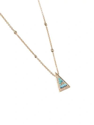 Shop Jacquie Aiche 14kt Gold, Turquoise, Opal, Lapis Lazuli And Diamond Pendant Necklace In Yellow Gold