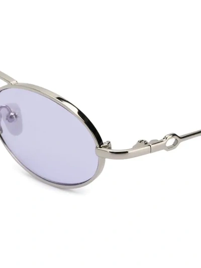 Shop Alessandra Rich X  Ovale Sonnenbrille In Silver