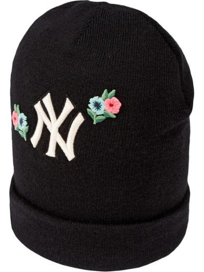 Shop Gucci Wool Hat With Ny Yankees™ Patch In Black