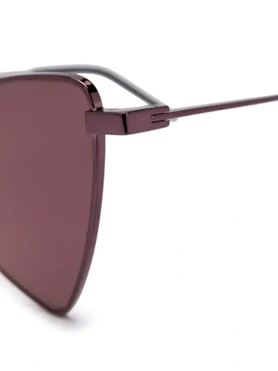 Shop Saint Laurent Triangular Frame Sunglasses In Pink