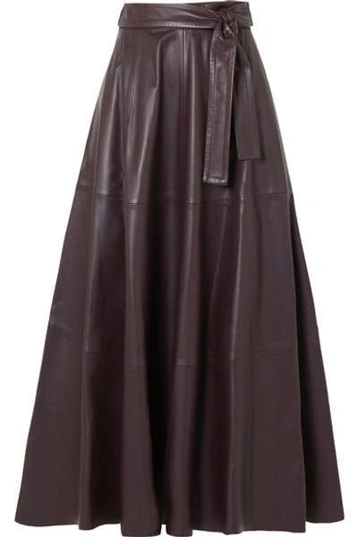 Shop Zimmermann Resistance Leather Midi Skirt In Brown
