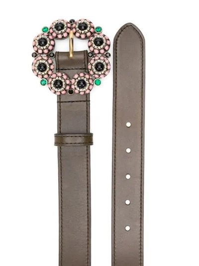 Shop Etro Stone-embellished Buckle Belt In 501