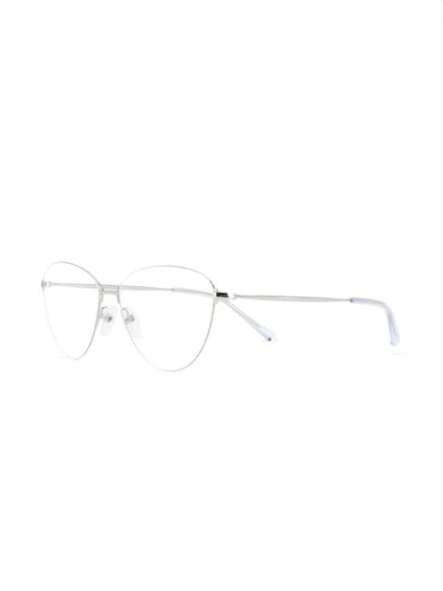Shop Balenciaga Metal Frame Glasses In Metallic