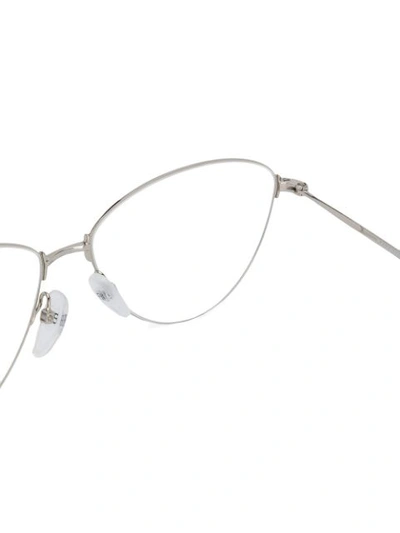 Shop Balenciaga Metal Frame Glasses In Metallic