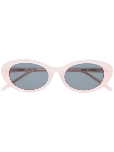 ROBERI & FRAUD PINK BETTY OVAL SUNGLASSES - 粉色