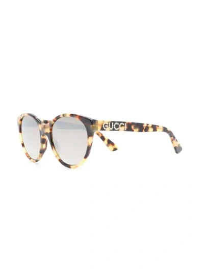 Shop Gucci Tortoiseshell Sunglasses In Brown