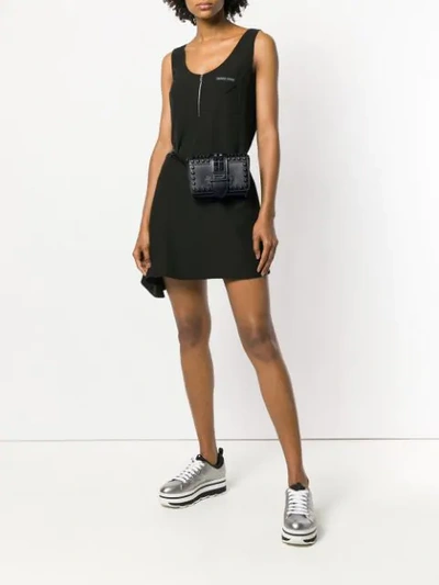 Shop Prada Cahier Studded Belt Bag - Black