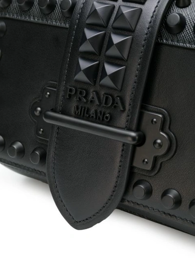 Shop Prada Cahier Studded Belt Bag - Black