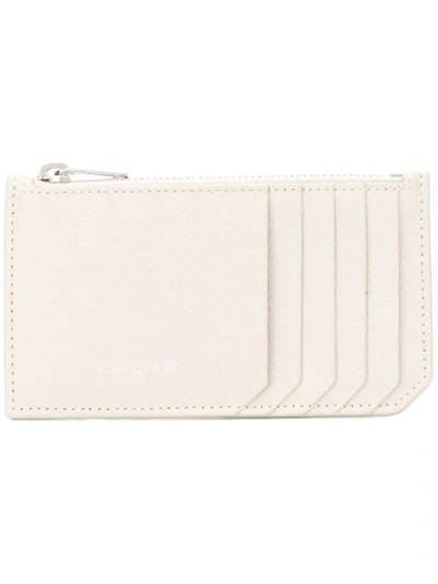 Shop Saint Laurent Fragment Zipped Card Case - White