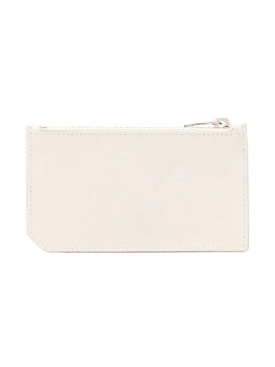 SAINT LAURENT FRAGMENT ZIPPED CARD CASE - 白色