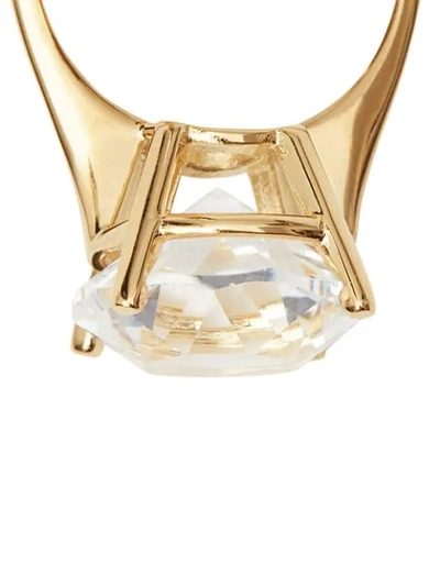 Shop Burberry Crystal Ring Detail Gold-plated Hoop Earrings